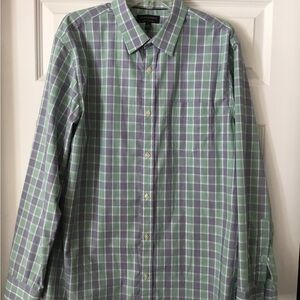 Green and Purple Plaid Men's Shirt